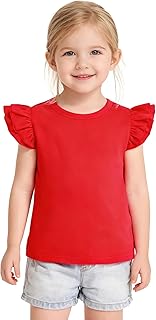 Toddler Baby Girls Solid Color Ruffle T Shirt