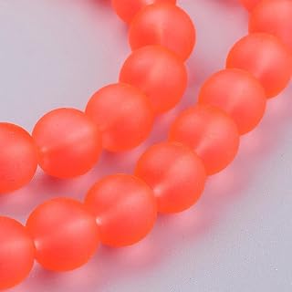 80pcs 10mm Frosted Glass Beads for Jewelry Making Matte Crystal Spacer Beads for Bracelet Necklace Earring Making DIY Crafts Making
