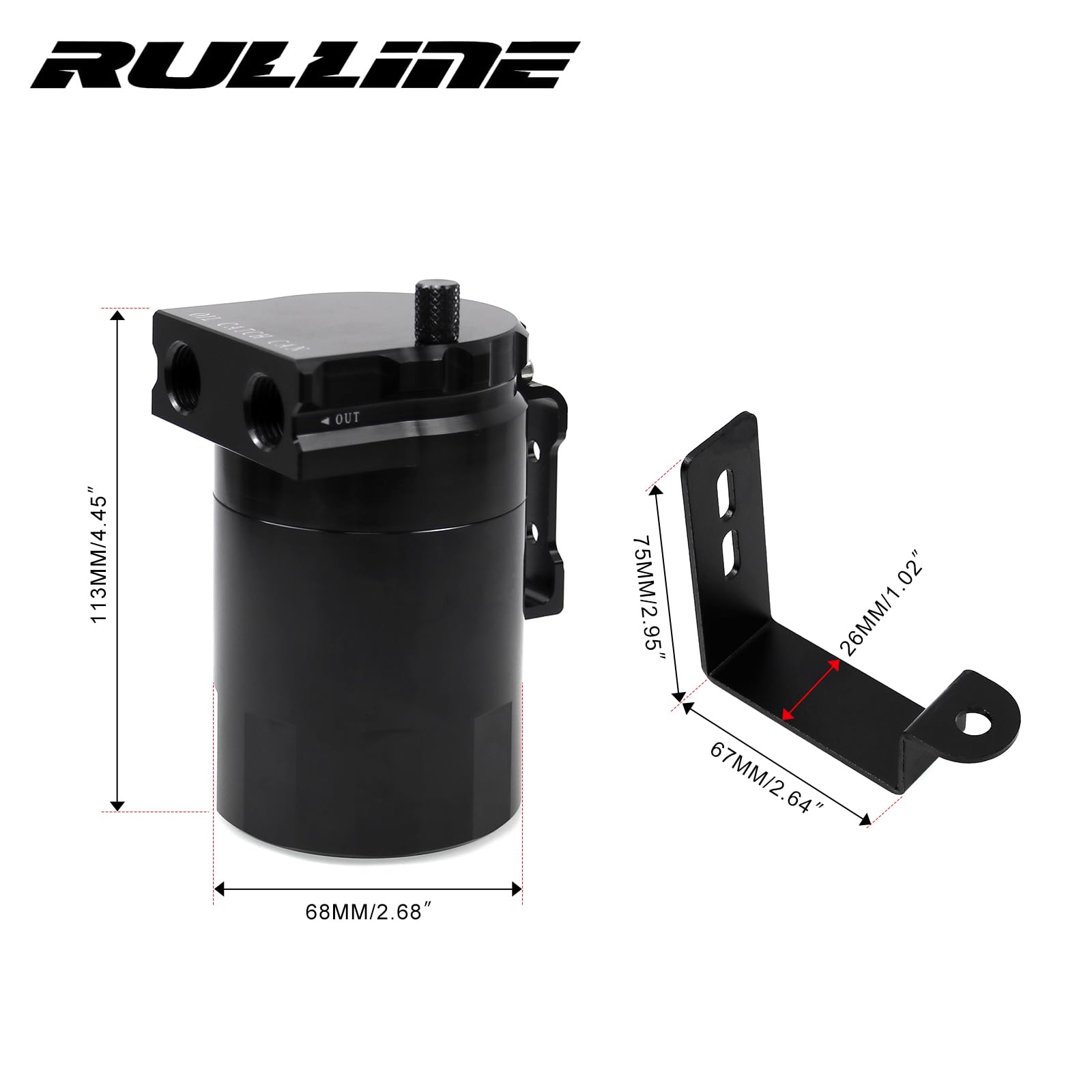 RULLINE Oil Catch Can for Chevy GMC 5.3L 6.2L V8 2014-2020