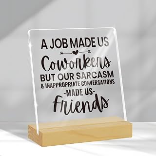 post-retirement gift for coworkers women men new joy away gift coworkers boss leader co-worker friend mom funny desk decoration acrylic plaque