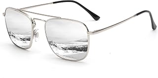 JIM HALO Retro Square Aviator Sunglasses Premium Glass Lens Men Women