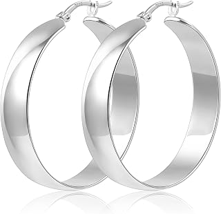 ALEXCRAFT 14K Vergoldete Creolen Groß Silber 925 Ohrringe für Frauen Damen