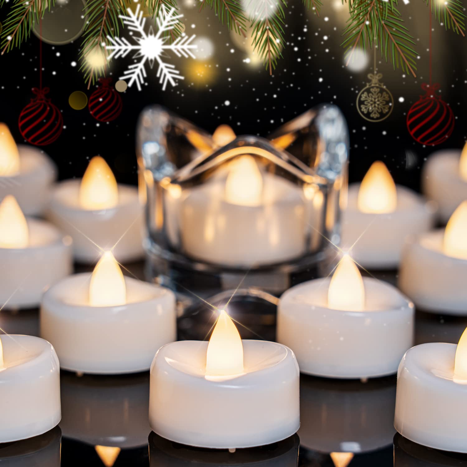 merrynights LED Candles, Tea Lights Candles Battery Operated Bulk, 24-Pack Long-