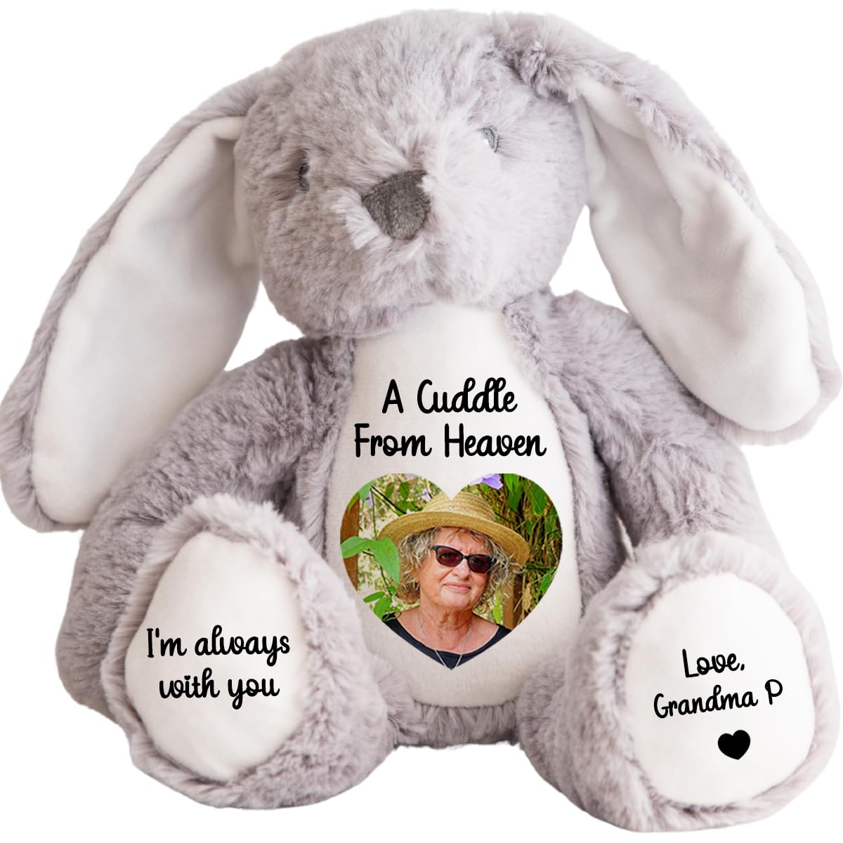 Personalised Memory Teddy Bear with Heart-Shaped Photo – “A Cuddle From Heaven” 