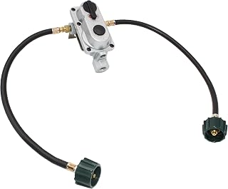 Flame King KT18ACR-2 2-Stage Auto Changeover LP Propane Gas Regulator with Two 18-inch Pigtails for RVs, Vans, Trailers
