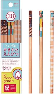 Tombow Pencil Writing Pencil 2B (3 Types of Designs) Wood Story Light Blue Pattern 1 Dozen KB-KF01-2B