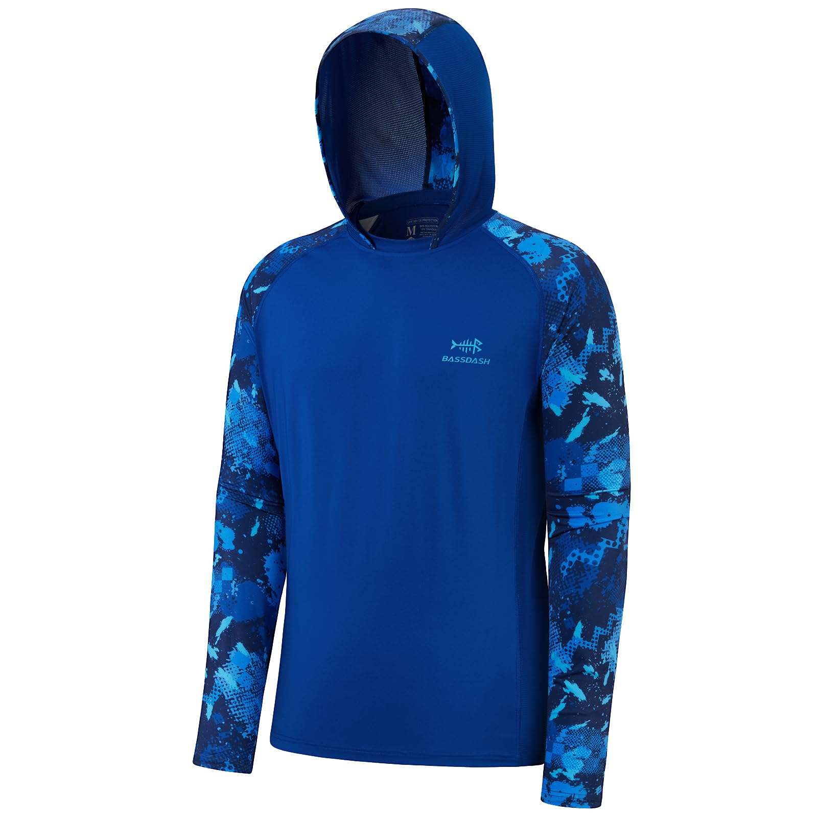 Bassdash Men’s UPF 50 Performance Fishing Shirt Cooling Hoodie Camo Long Sleeve 