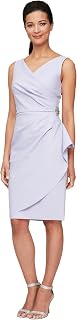 Alex Evenings Slimming Short Ruched Cocktail Dress with Ruffle (Petite And Regular Sizes) Women's Dress (Pack of 1)