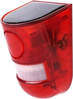 Aolyty Solar Motion Sensor Alarm Light with Siren and Red LED Flashing | Loud Noise Maker IP65 Waterproof 4 Work Modes for Farm, Orchard, Pasture, Home, Courtyard