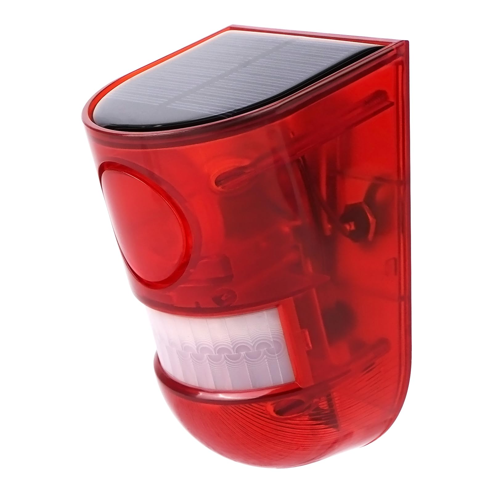 Aolyty Solar Motion Sensor Alarm Light with Siren and Red LED Flashing | Loud No
