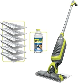 Shark VacMop 2-in-1 Cordless Hard Floor Vacuum Spray Mop, VM200UK | 6x Disposable Pad Refills, 355ml Multi-Surface Floor Cleaner, Lightweight 1.5kg, Maintenance-Free Disposable Pads