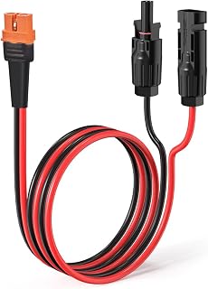 ELFCULB XT60i to Solar Connector Cable 12AWG 2FT for Camping Power | Solar connector to XT60i charging cable, with tinned copper wire, reverse polarity design, for power stations, solar panels.