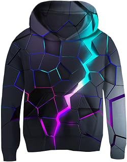 Fanient Pullover Boys Girls Fleece Hoodie with 3D Print Hoodie for Children with Kangaroo Pockets