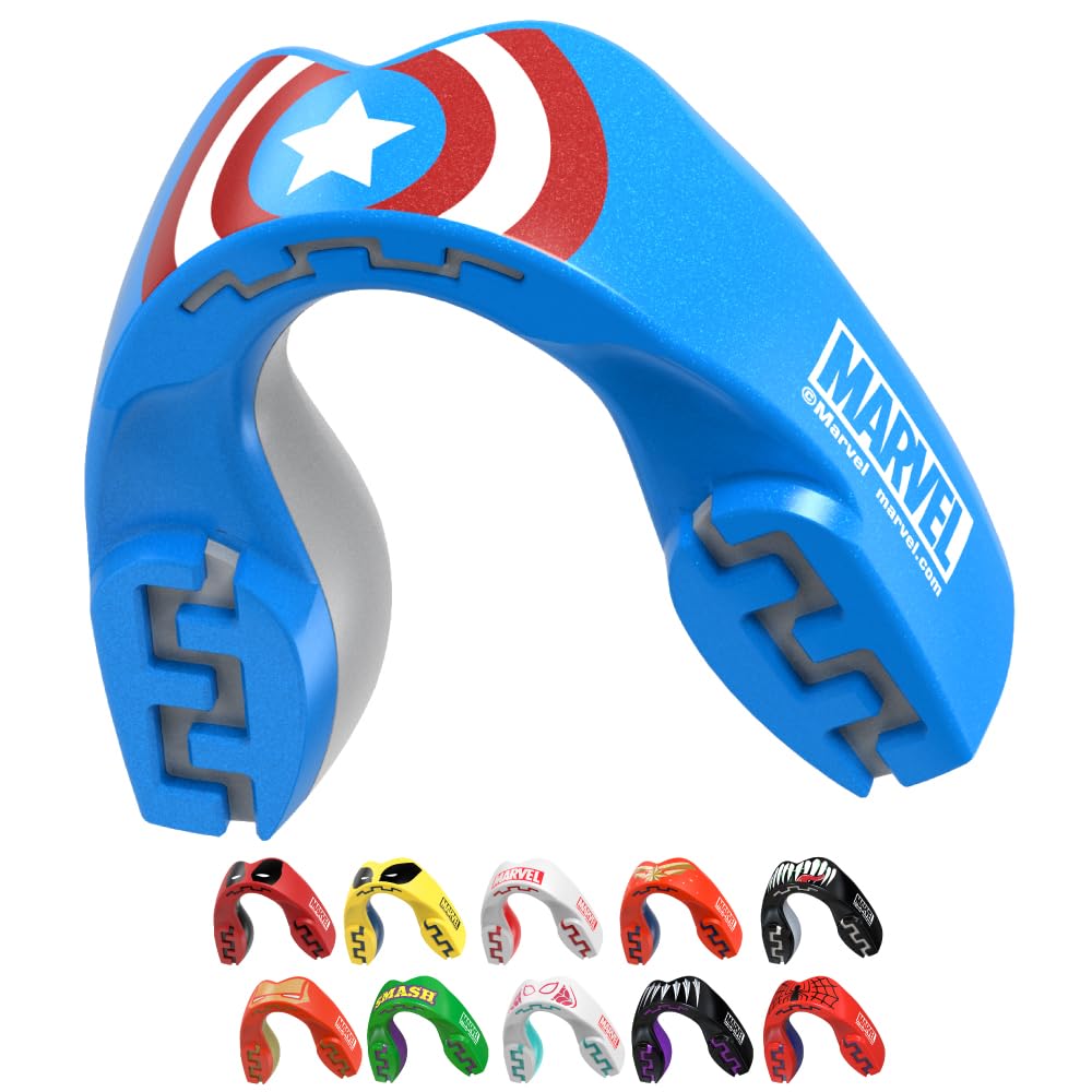 Marvel Captain America Metallic Sports Mouthguard Dual Layer Premium Protection 