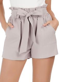 GRACE KARIN Frauen Schleife Tie Taille Sommer Casual Shorts mit Taschen