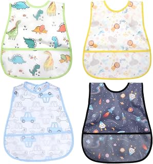 Norinori Baby Bibs Waterproof Bib – Feeding Bib, Adjustable Washable, Soft ForToddler Infant Kids, 0-36 Months