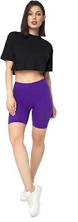 SOFTSAIL Leggings for Women Cycling Shorts Yoga Gym Pants Cotton High Waist with Abdominal Control Slimming Breathable and Elastic for Ladies in Stretch
