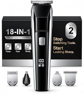 YGZ Beard Trimmer for Men, Electric Razor Hair Clippers for Men, Gifts | 4-in-1 Grooming Kit With Guide Combs for Beard, Body, Hair, Nose, Ear, IPX7 Waterproof, USB-C Charging, Gifts for men