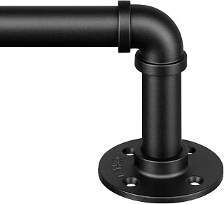 Zeerobee 1 Inch Industrial Wrap Around Curtain Rods, Black, 66"-120" | Adjustable Wrap Around Blackout Design, Indoor/Outdoor Use, Room Divider, Heavy Duty Iron Material, for Windows 66 to 120