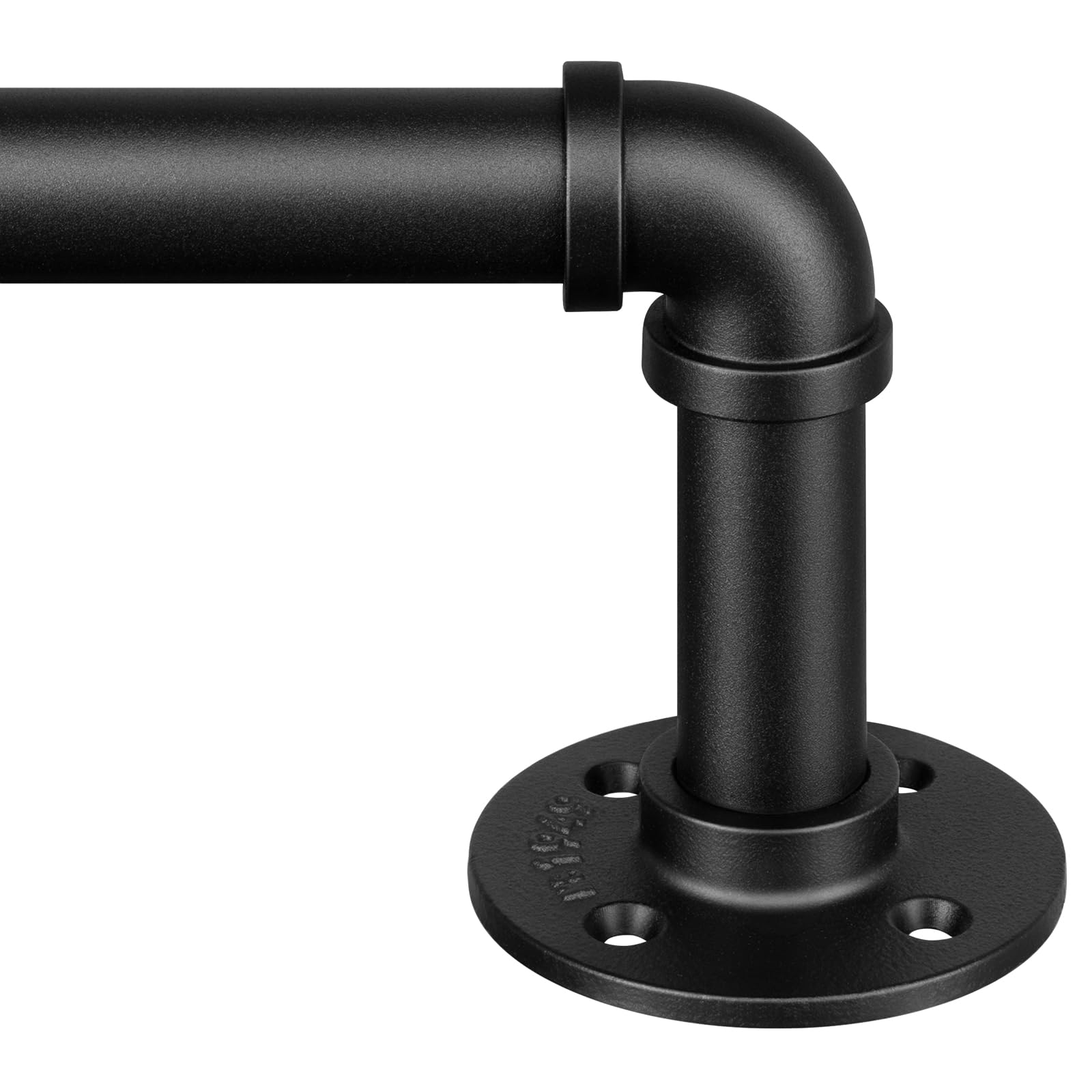 Zeerobee 1 Inch Industrial Wrap Around Curtain Rods, Black, 66"-120" | Adjustabl