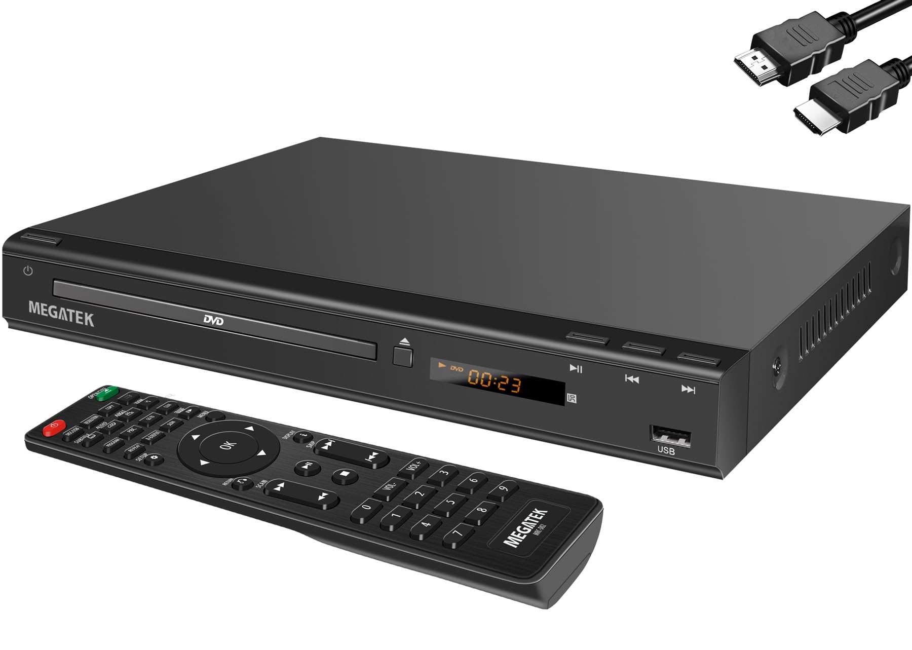 MEGATEK Region-Free DVD Player for TV with HDMI, USB & 1080p Upscaling | DVD/CD 