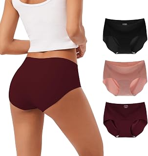INNERSY Women's Seamless Touch Hipster Panties No Show Quick Dry Underwear 3-Pack