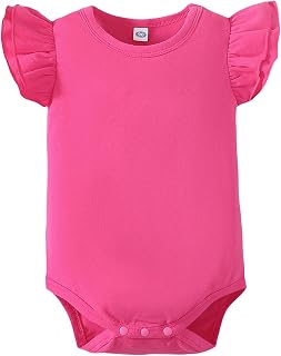 Magic Park 0-24M Infant Girl Ruffle Romper Baby Cotton Bodysuit