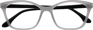 OPULIZE KAT Reading Glasses - Cat Eye Frame - Glossy Grey - Men and Women - Spring Hinges - R59-7 - +3.50