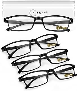 LUFF 4Pairs Anti-Blue Ray Reading Glasses Portable Ultralight Readers