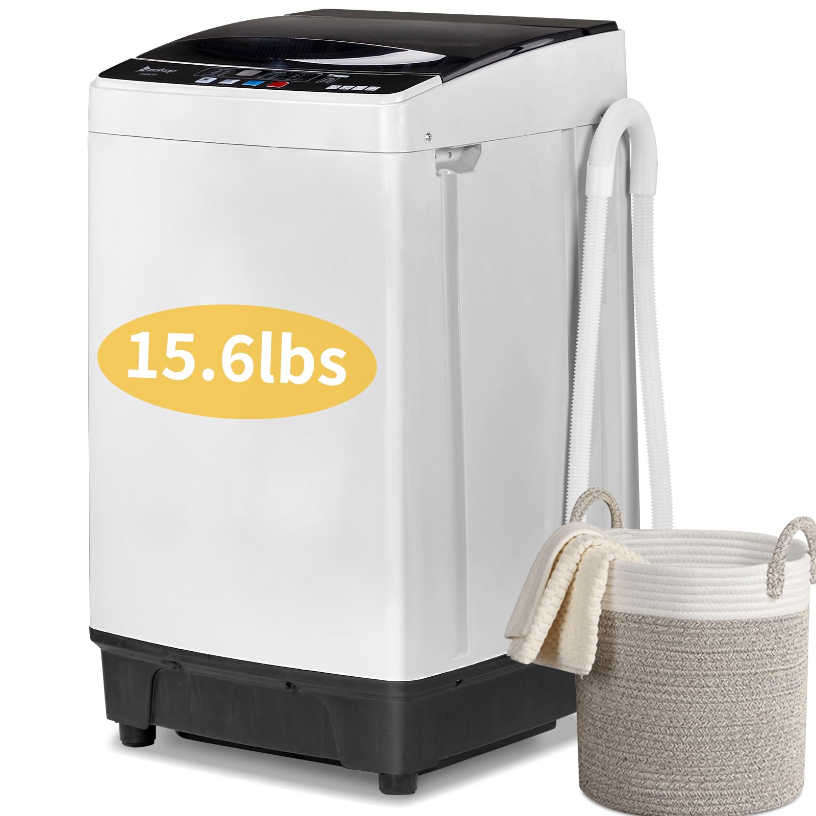 Winado 15.6LBS Full Automatic Portable Washing Machine with Drain Pump | Laundry