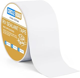 RV Roof Tape White 4 Inch X 50 Feet RV Repair Sealant Tape UV-Resistant | Stop Camper Roof Leaks Weatherproof and Reliable for Camper Trailer Boat (4In-50FT)