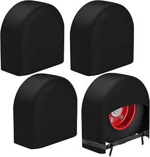 K-Musculo RV Tire Covers 4-Pack, Waterproof Wheel Covers for RV Wheel Travel Trailer Camper Truck SUV, Fit 24-26 Inch Tire Diameter (Black)