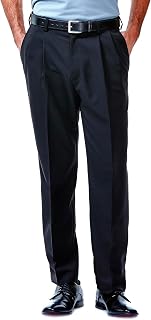 Haggar Men's Cool 18 Hidden Expandable Waist Pleat Front Pant-Regular and Big & Tall Sizes Cool 18 Hidden Expandable Waist Pleat Front Pant-Regular and Big & Tall Sizes