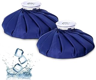 Ice Pack, Ice Bags for Injuries Reusable 2Packs, 11" Ice Bags Hot Water Bag for Hot & Cold Therapy and Pain Relief, No-Leak Elastic Breathable Ice Bag, Size 11", Blue