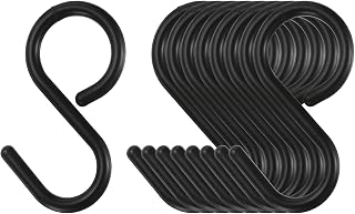 9 Pcs 3.5" S Hooks Plastic S Shape Large Hooks for Hanging Kitchen Utensils Cups Plants Jewelry Jeans Clothes Towel Tools Black
