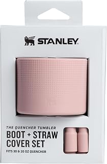 Stanley Quencher Boot and Straw Cover Cap Anti-Slip Silicone Protector for Tumbler with Handle Accessory Set for Stainless Steel Drinking Cup BPA-Free