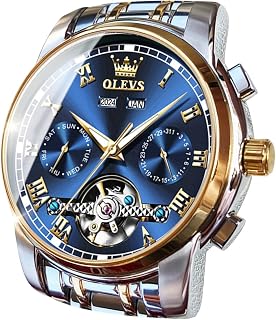 OLEVS Mens Watch Automatic Mechanical Stainless Steel Self Winding Business Dress Waterproof Watch for Men