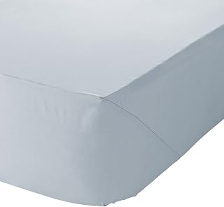 Catherine Lansfield Easy Iron Percale Combed Double Fitted Sheet Duck egg Blue