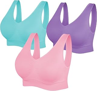 SIMIYA Comfort Sports Bras Women Plus Size Seamless Yoga Bra Removable Pads