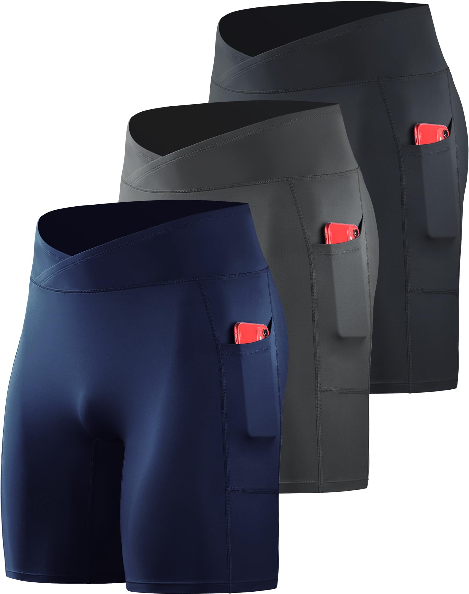 NELEUS Men's Compression Shorts Pack of 3