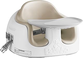 Bumbo 3-in-1 Portable Infant Multi-Seat with Tray, 6 to 36 Months, Taupe | All-in-One Travel, Feeding, and Play - Floor Seat, Booster Seat and High Chair for Baby and Toddler Dining & Activity