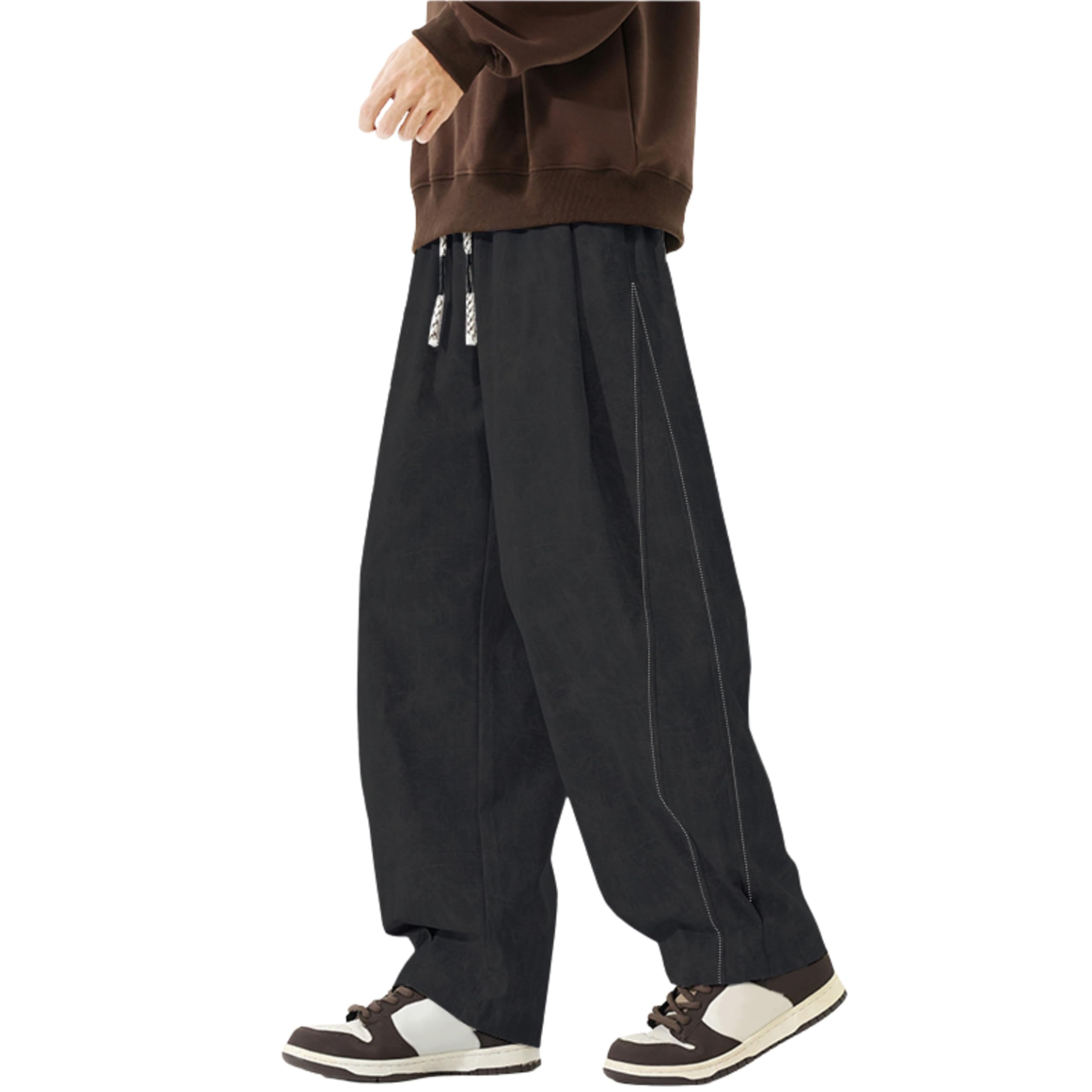 foveitaa Wide Pants, Men's, Trousers, Long, Spring/Autumn Clothes, Big Silhouett