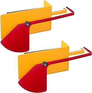 Datanly 2 Pcs Forklift Fork Level Indicator, Steel Mast Attachment | 9-1/4'' x 2-5/8'' x 5-1/16'', Red Yellow High Visibility Colors, Fork Position Aid, Mast Mounted, Level Guidance