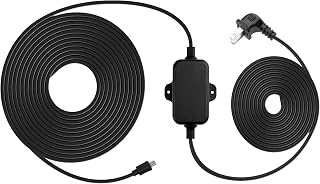 30ft Weather Resistant Power Adapter for Blink Mini 2,Blink Outdoor 4 (4th Gen)(3rd Gen)/Mini,No Need Charger Head,IP67 Waterproof Flat Power Cable with Extra Type C to Micro USB Adapter Black 1Pack