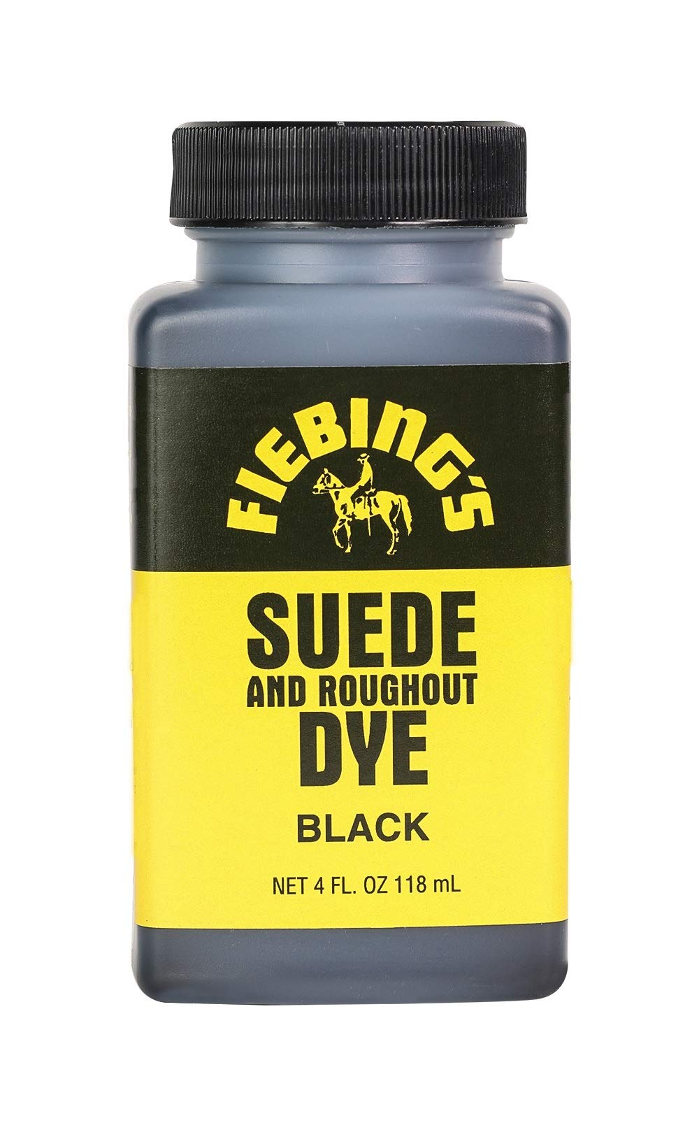 Fiebing's Black Suede Dye (4 oz) - Recolor, Brighten & Restore Suede & Roughout 