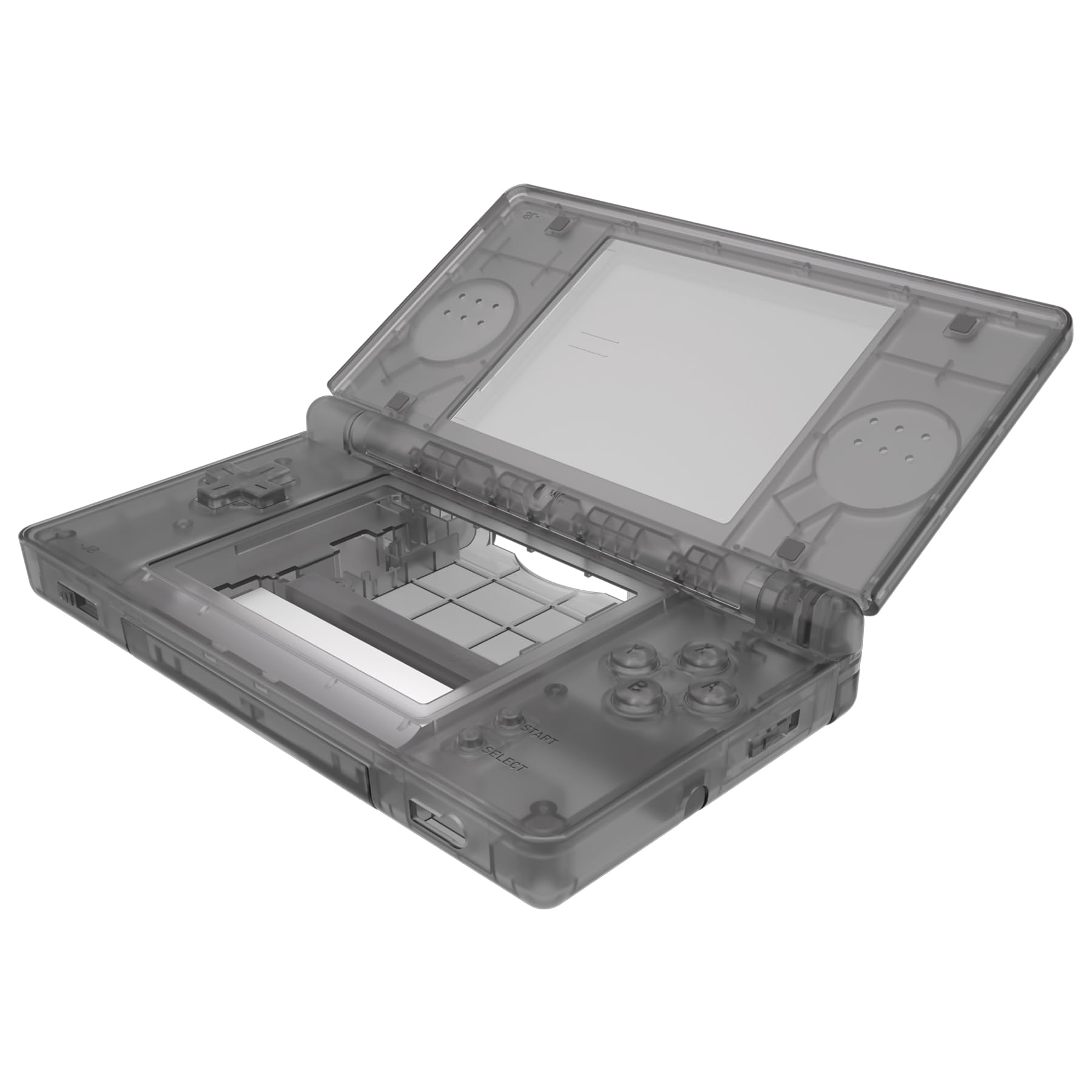 eXtremeRate Clear Black Replacement Full Housing Shell for Nintendo DS Lite, Cus