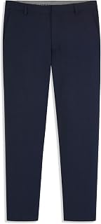 Van Heusen Mens Essential Slim Fit Flat Front Pull on Dress Pant, Stretch Fabric & WaistbandDress Pants