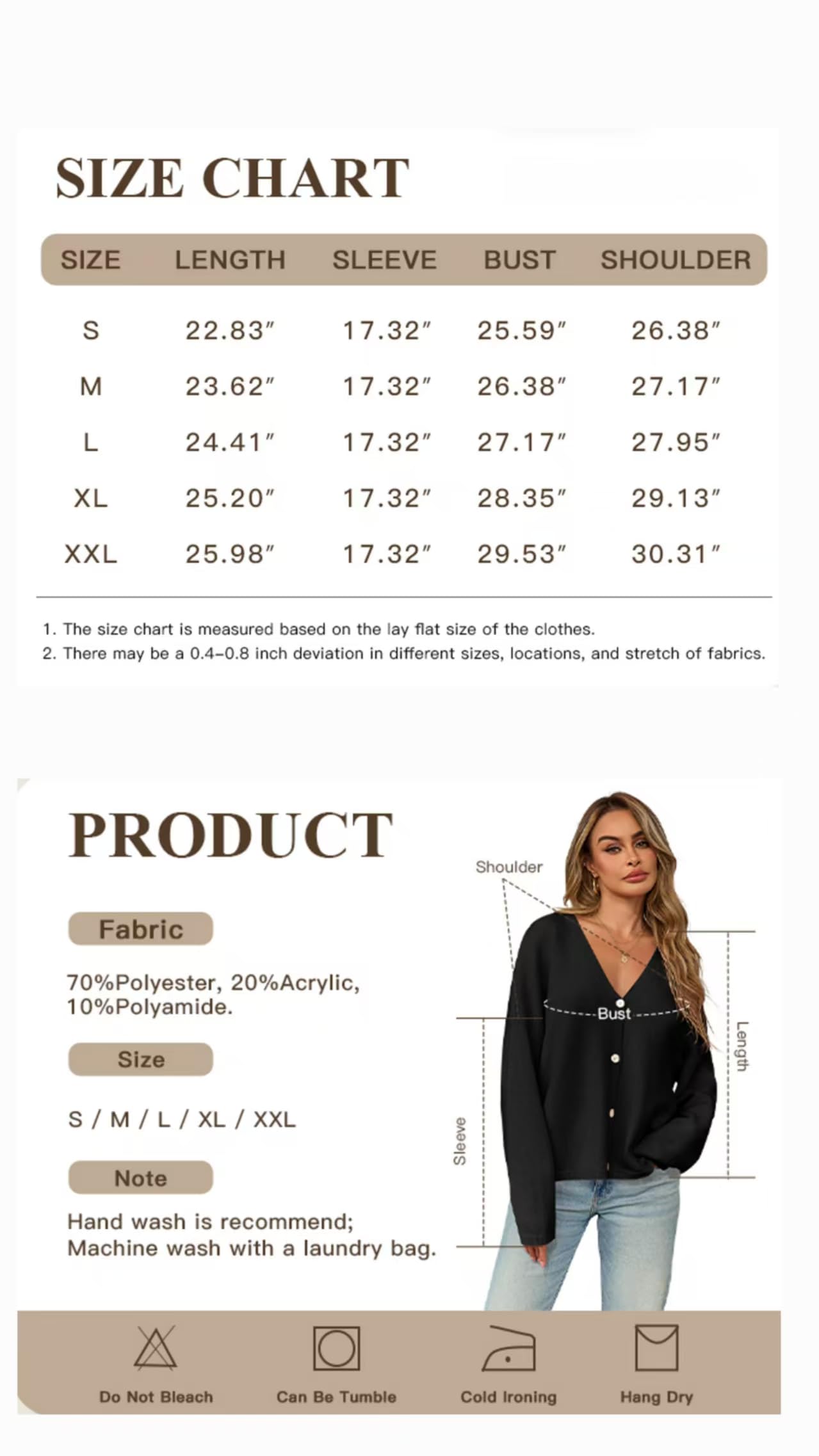 Womens Oversized Cardigans Long Lantern Sleeve Button Down Chunky Knit Loose Fal