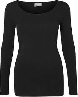 Vero Moda Vmmaxi My Ls Soft Long U-Neck Noos Women's T-Shirt (Pack of 1)