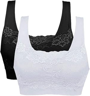 Litthing Women's Sports Bras Padded Lace Without Underwire Seams